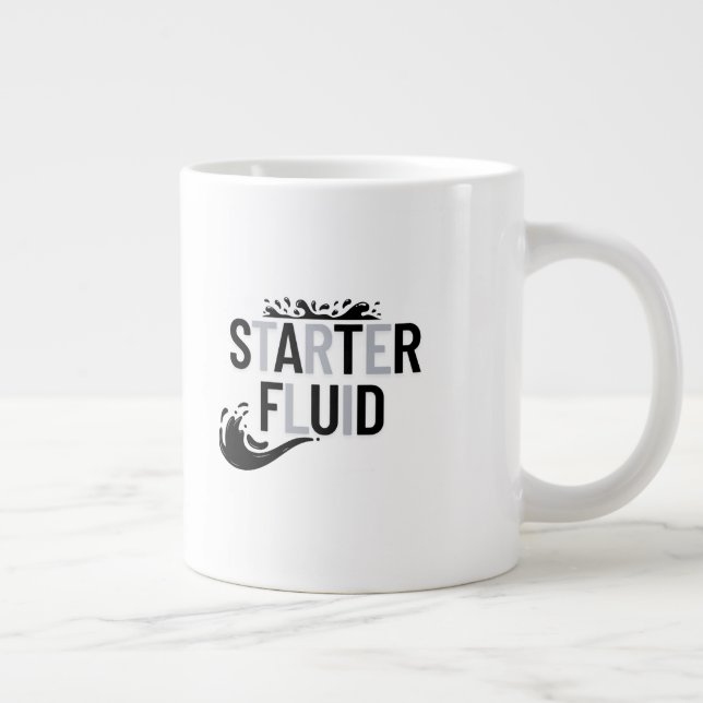Grande Tasse STARTER FLUID Fun Moderne Tendance Typographie Cit (Droite)