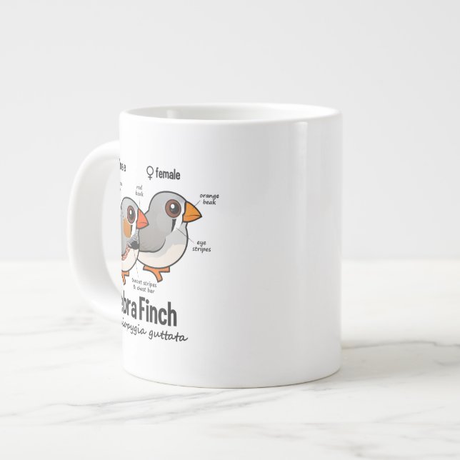 Grande Tasse Statistiques de pinson de zèbre (Devant gauche)