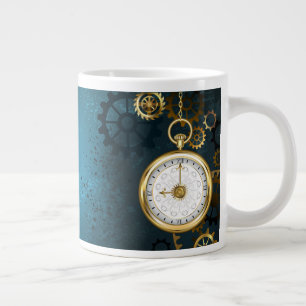 Grande Tasse Steampunk Arrière - plan turquoise avec Gears