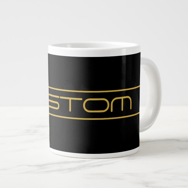 Grande Tasse Style moderne Editable Or Texte & Grilles (Devant droit)