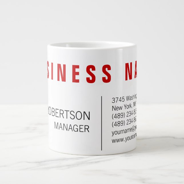Grande Tasse Style rouge blanc moderne minimaliste unique (Devant)