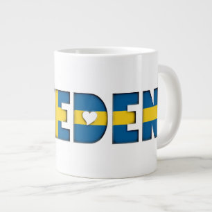Grande Tasse Suède - Couleurs du drapeau - Coeurs Motifs de typ