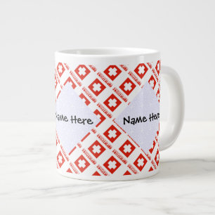 Grande Tasse Suisse Drapeau Suisse Carrelé Personnalisé