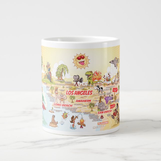 Grande Tasse Sunny California Beach Paradise Jumbo Mug (Devant)