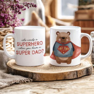 Grande Tasse Super Papa Bear Mug - Cadeau de Fête des pères des