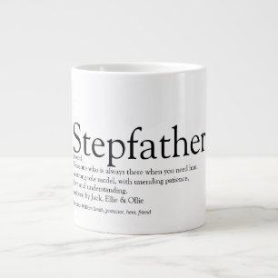 Grande Tasse Super Papa Noir et Blanc Meilleur Beau-Père