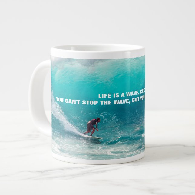 Grande Tasse SURF POSTER DE DEVIS Candy Jar à deux tons (Devant gauche)