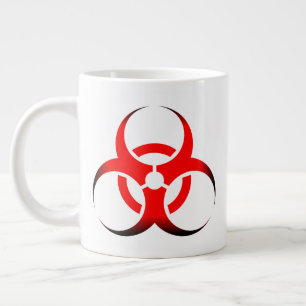 Grande Tasse Symbole biologique de biodanger rouge et noir