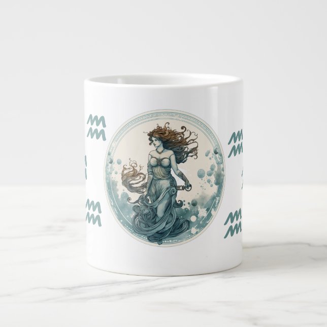 Grande Tasse Symbole d'Aquarius frappant (Devant)