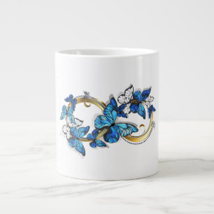 Grande Tasse Symbole infini de papillons Morpho bleus