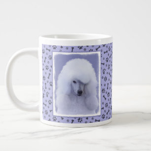 Grande Tasse Tableau blanc standard de caniche - Art original d