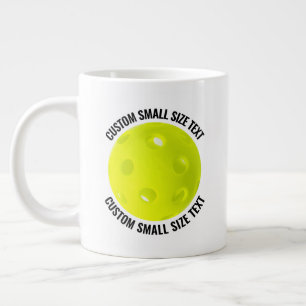 Grande Tasse Taille réduite Pickball personnalisé avec texte pe