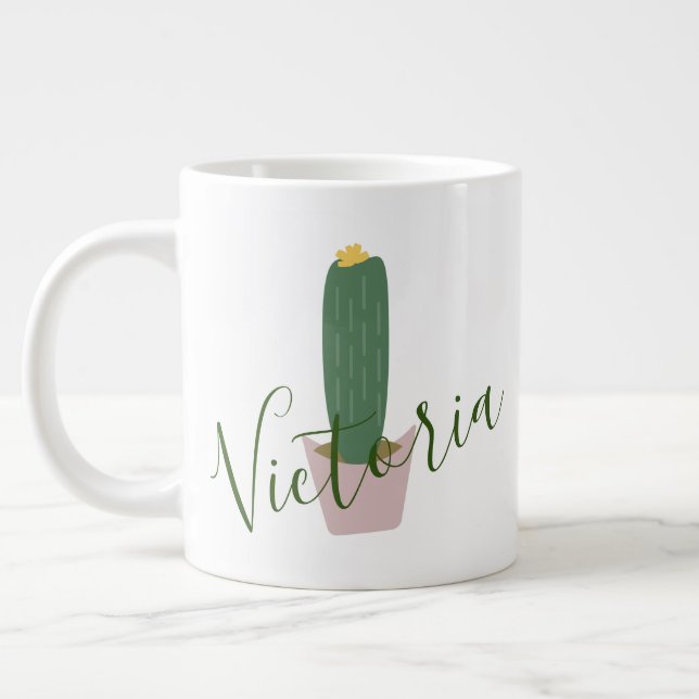 Grande Tasse Tall Cactus Cupcake Nom Giant Coffee Mug (Gauche)