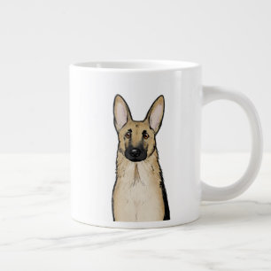 Grande Tasse Tan clair et chien berger allemand noir   Art pour