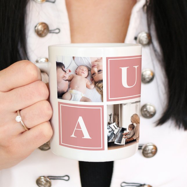 Grande Tasse Tante Photo Collage Personnalisé Géant Café Mug (Créateur téléchargé)
