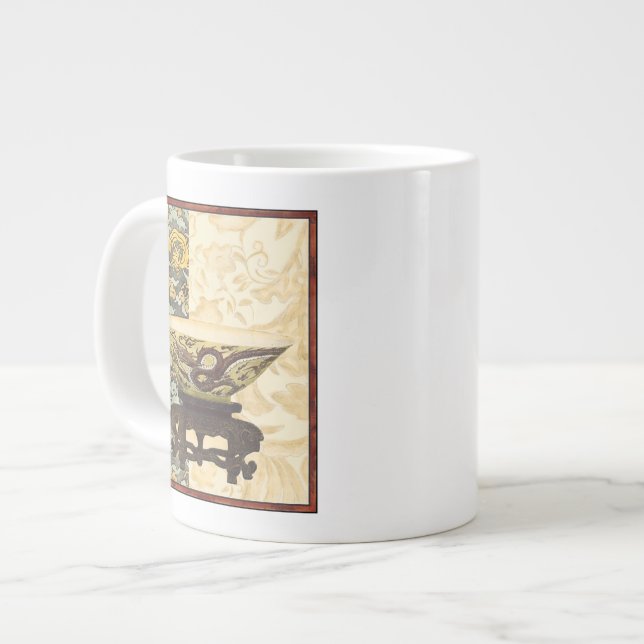 Grande Tasse Tapisserie asiatique avec bol et design dragon (Devant gauche)
