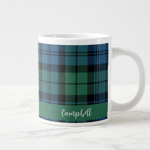 Grande Tasse Tartan Campbell Rustique Vert Plaid Personnalisé