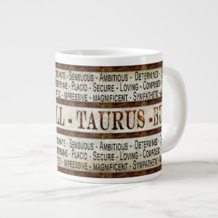 GRANDE TASSE TAURUS - BULL - CAFÉ/SOUPE/JUMBO MUG - TEXTE