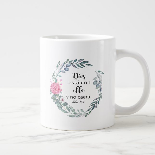 Grande Tasse Taza De Café Gigante castellano, biblia, verso bib (Droite)