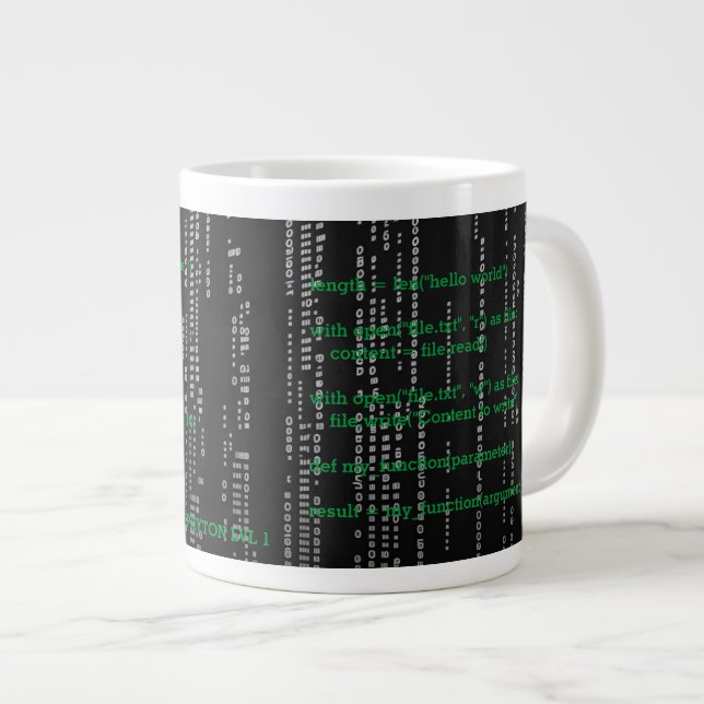 Grande Tasse Taza matrix hacker phyton programmer 1 (Devant droit)
