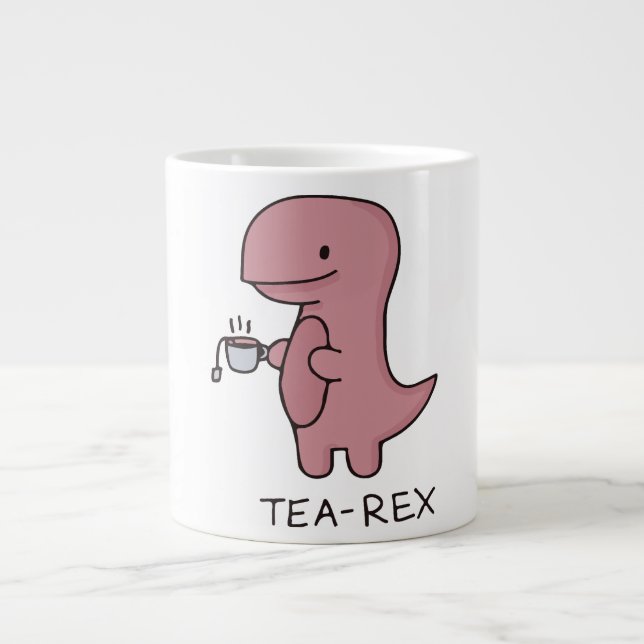 Grande Tasse Tea-Rex, Dinosaure mignon, Dino Amoureux (Devant)