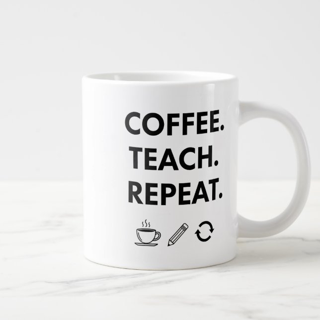 Grande Tasse Teach Repeat - Professeur minimaliste (Droite)