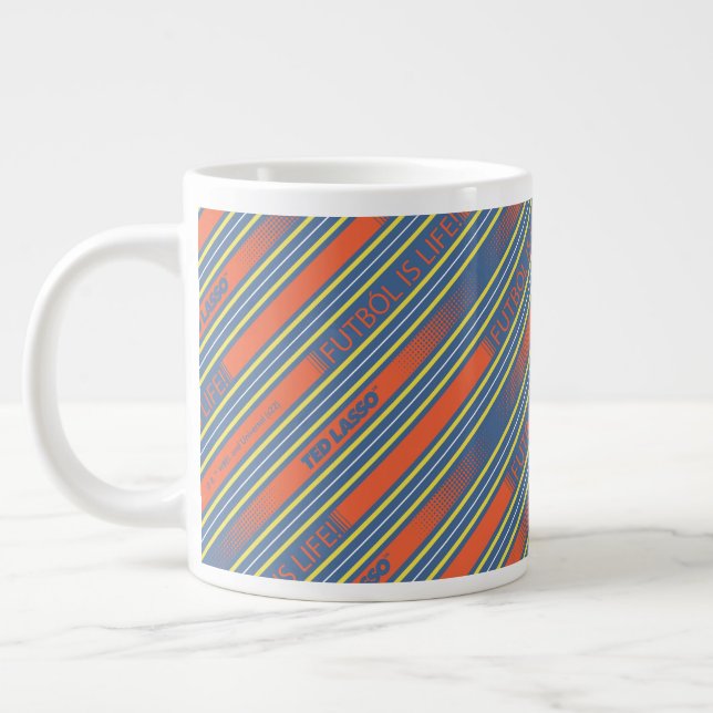 Grande Tasse Ted Lasso | Fútbol est le Motif de la bande de vie (Gauche)