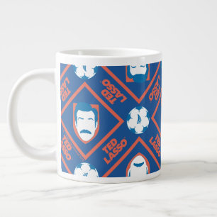 Grande Tasse Ted Lasso   Motif de diamant face et balle