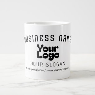 Grande Tasse Télécharger le logo Retro-Modern Blanc & Noir (mod