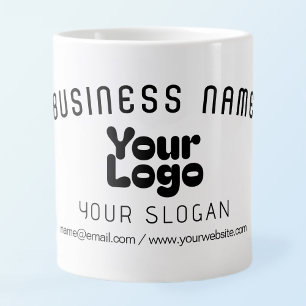 Grande Tasse Télécharger le logo Retro-Modern Blanc & Noir (mod