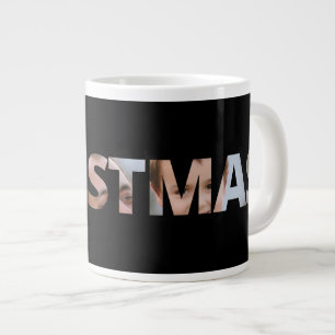 Grande Tasse Téléchargez votre photo en noir de Noël textuel