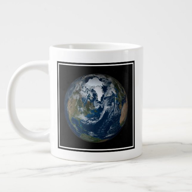 Grande Tasse Terre Avec Nuages Et Glace De Mer 2 (Gauche)