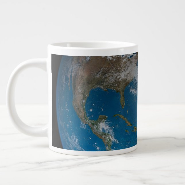 Grande Tasse Terre Pleine Avec Amérique Du Nord Et Du Sud. (Gauche)