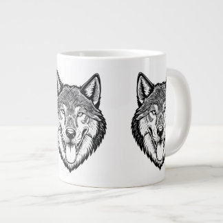 Grande Tasse Tête de loup de face