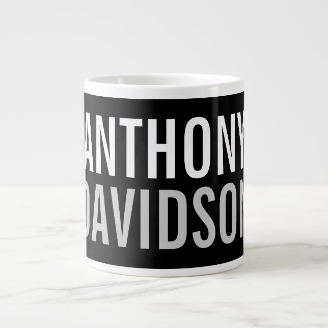 Grande Tasse Texte moderne moderne en noir gras (Devant)