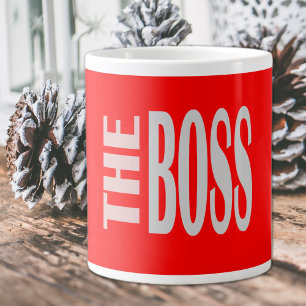 Grande Tasse THE BOSS - texte en gras - Mug de café géant rou
