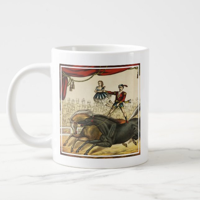 Grande Tasse The Two Horse Act, Circus Performance, vers 1874. (Gauche)