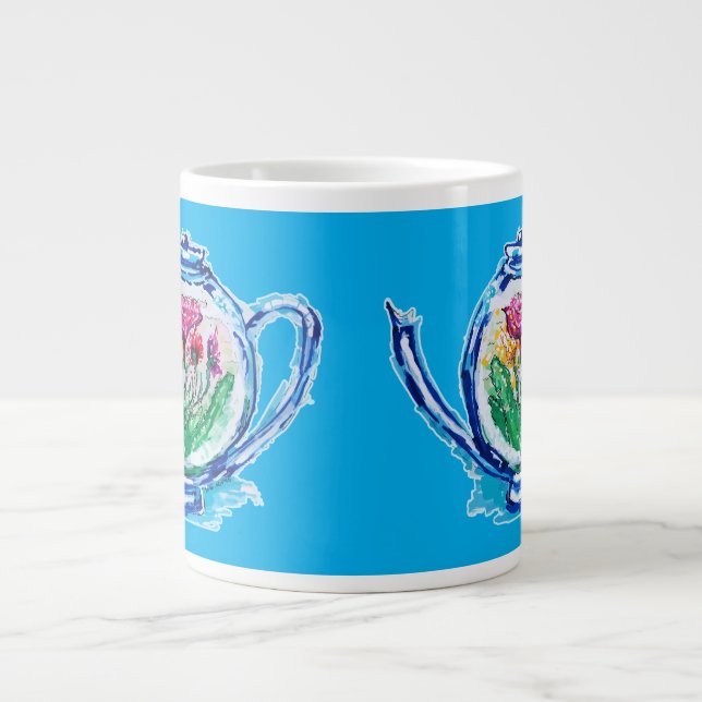 Grande Tasse Théière à fleurs (Devant)