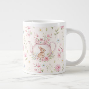 Grande Tasse Théière Lapin Caprice Floral Printemps 