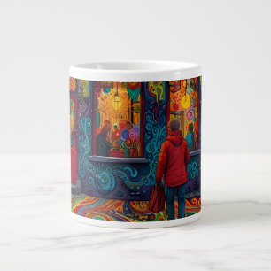 Grande Tasse Thème de Noël Belle vieille ville en Belgique