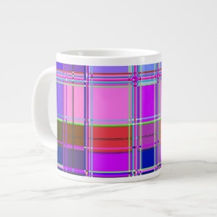 Grande Tasse Tissu à carreaux rose motif Madras