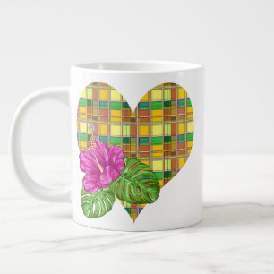 Grande Tasse Tissu coloré des Caraïbes Madras Tartan