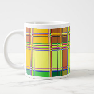 Grande Tasse Tissu Coloré Madras Caribéen Tartan