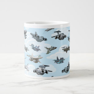 Grande Tasse Tissu motif des avions de guerre de dessin