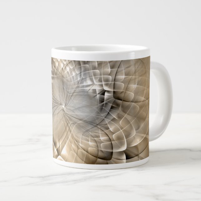 Grande Tasse Tons Terre Abstrait Art fractal moderne Texture (Devant droit)