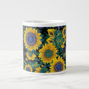Grande Tasse Tournesols Art populaire ukrainien Petrikivka