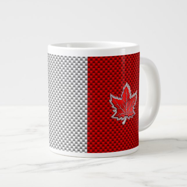 Grande Tasse Toute la feuille d'érable rouge canadienne sur l'i (Devant droit)