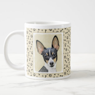 Grande Tasse Toy Fox Terrier Peinture - Cute Original Chien Art