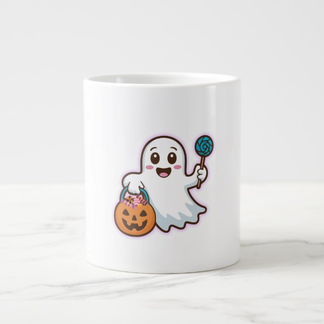 Grande Tasse Tracer ou traiter le fantôme mignon (Devant)