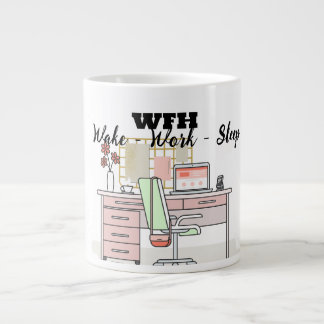 Grande Tasse Travail mignon à domicile Travailleur à distance C